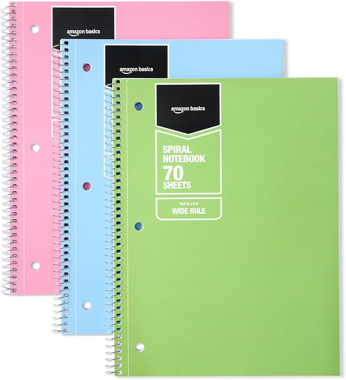 Amazon Basics College Ruled Spiral Notebook, by AmazonBasics