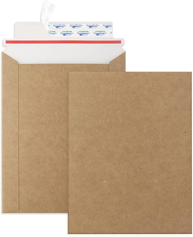 ValBox 6x8 Self Seal Photo Document Mailers 25 Pack Stay Flat Brown Cardboard by ValBox