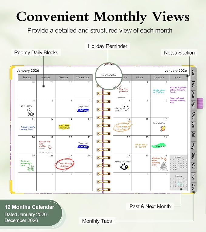 2026 Planner, Hardcover Weekly and Monthly Planner, January 2026 - Image 2