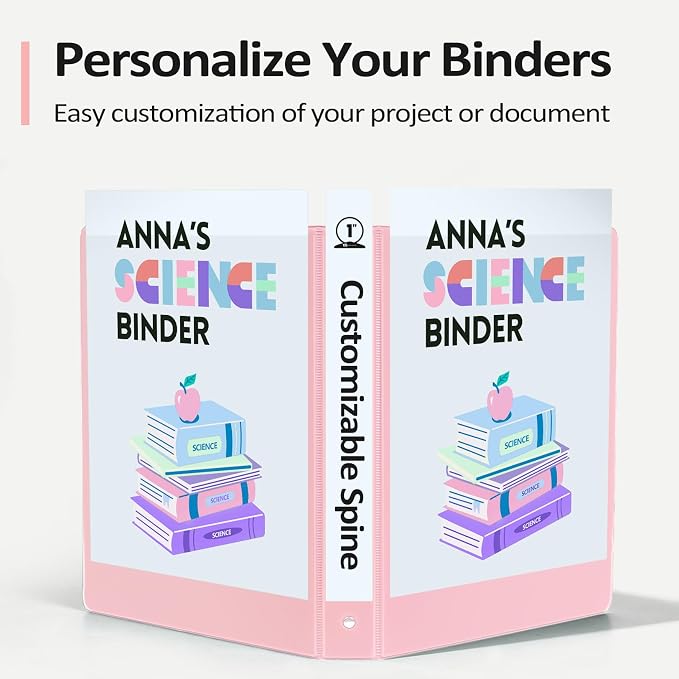 BinderX Extra Durable 3 Ring Binder, Round Rings 1.5 Inch Binder, Fits 325 - Image 5