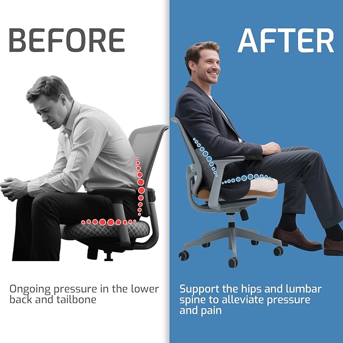Memory Foam Seat Cushion, Office Chair Cushion - Image 5