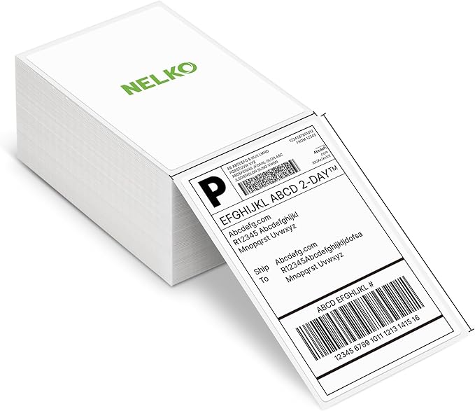 Nelko Genuine 4x6 Direct Thermal Shipping Label, 4x6 Thermal Labels by NELKO