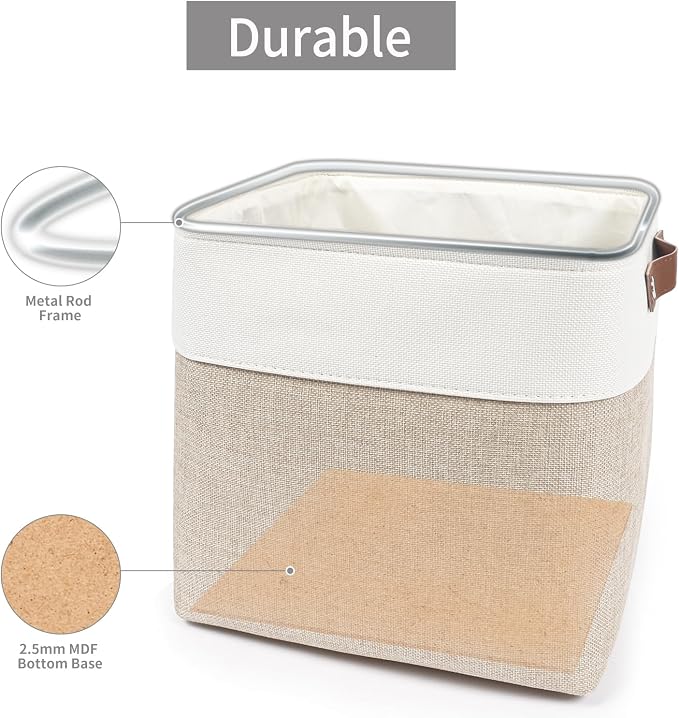 Bagnizer Collapsible Fabric Storage Cubes 11x11 Cube Storage Bins, 4 Pack - Image 6