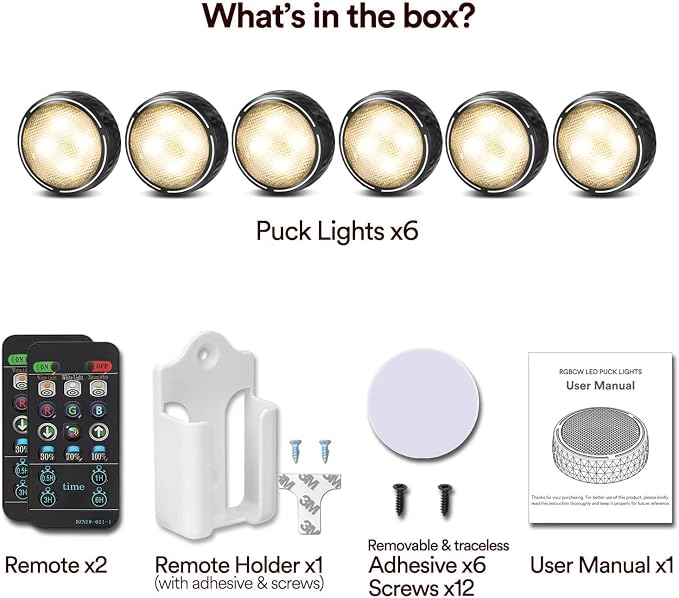 LED Puck Lights with Remote Battery Operated Under Cabinet Lighting Wireless - Image 2