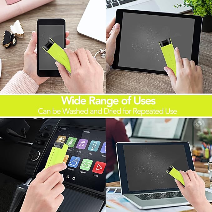 2 Pcs Fingerprint Proof Screen Cleaner,3 in 1Touchscreen Mist Cleaner Spray Wipe Cleaner Fingerprint-Proof Soft Fiber Flannel,Safe for All Phones Glasses Tablet Laptop TV Watch Screens(Green)-DeskLoop Office
