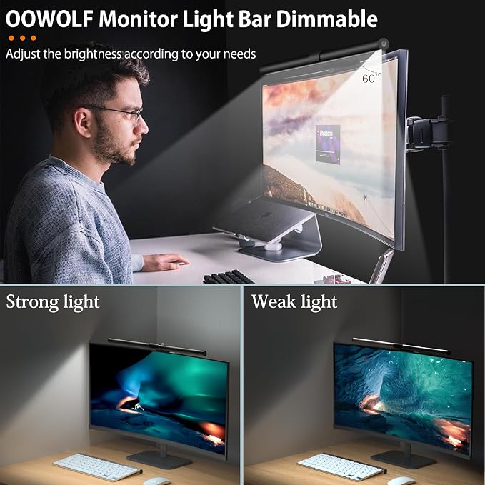OOWOLF Monitor Light Bar, Ra90 Computer Monitor Lamp - Image 2