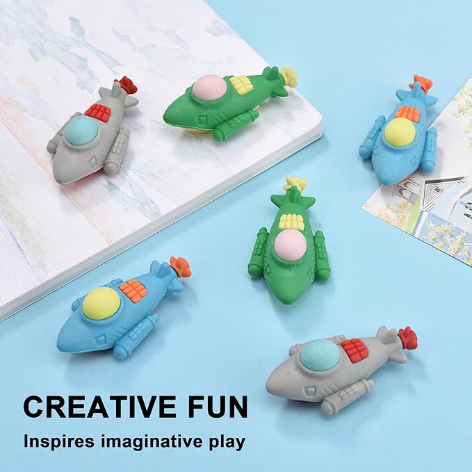 24Pcs Submarine Shape Erasers for Kids Bulk, Cute Puzzle Erasers Fun Take Apart Erasers for School Classroom Supplies Party Favors Military Enthusiasts-DeskLoop Office