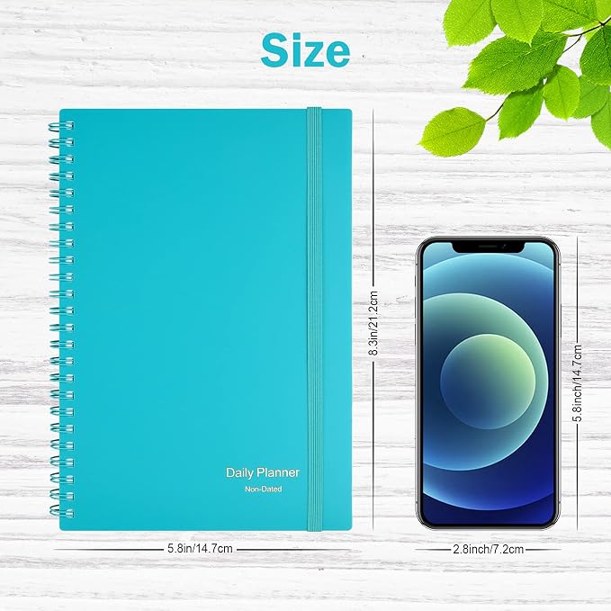 Daily Planner Undated, Asten To Do List Notebook Hourly Schedules Spiral - Image 3