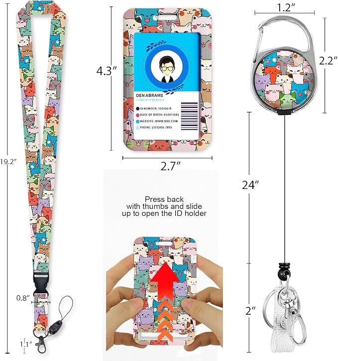 Immaturus Cute Cats Lanyards for Id Badges, ID Badge Holder - Image 4