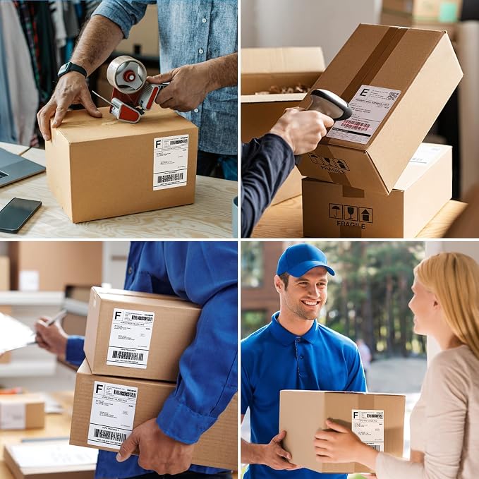 MaxGear 4" x 6" Direct Thermal Shipping Labels, 500 Fanfold, BPA-Free; - Image 8