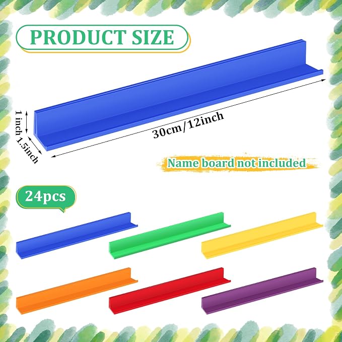 MJOGGOTT 24 Pcs Classroom Desk Name Plates Holder Index Cards Storage, School - Image 2