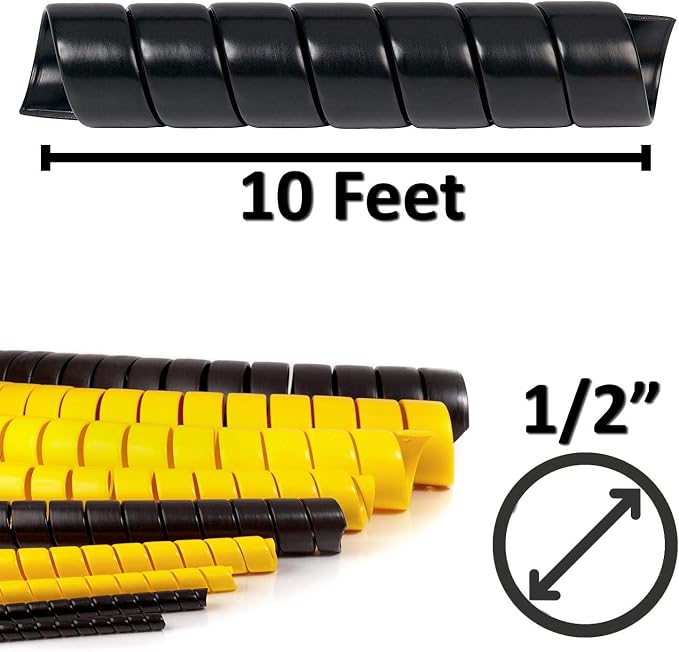 Electriduct 1/2 Inch Heavy Duty Spiral Wrap HDPE Flexible Plastic Cable Sleeve - Image 3