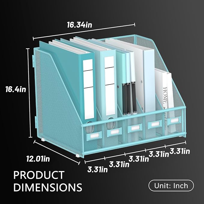 DALTACK Desk Organizers Metal Magazine File Holder - Image 6