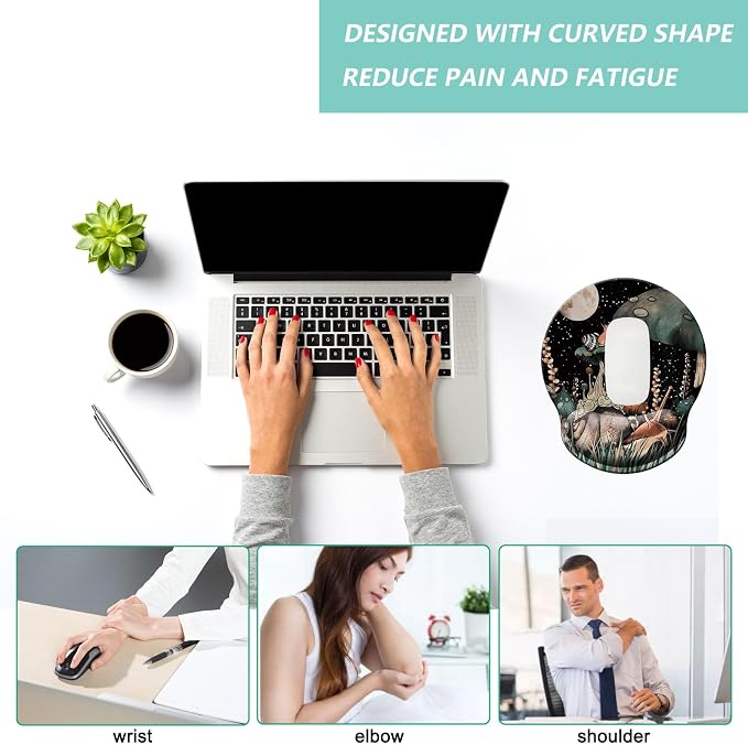 Mouse Pad with Wrist Support, Ergonomic Mouse Pad with Memory Foam Wrist Rest - Image 5