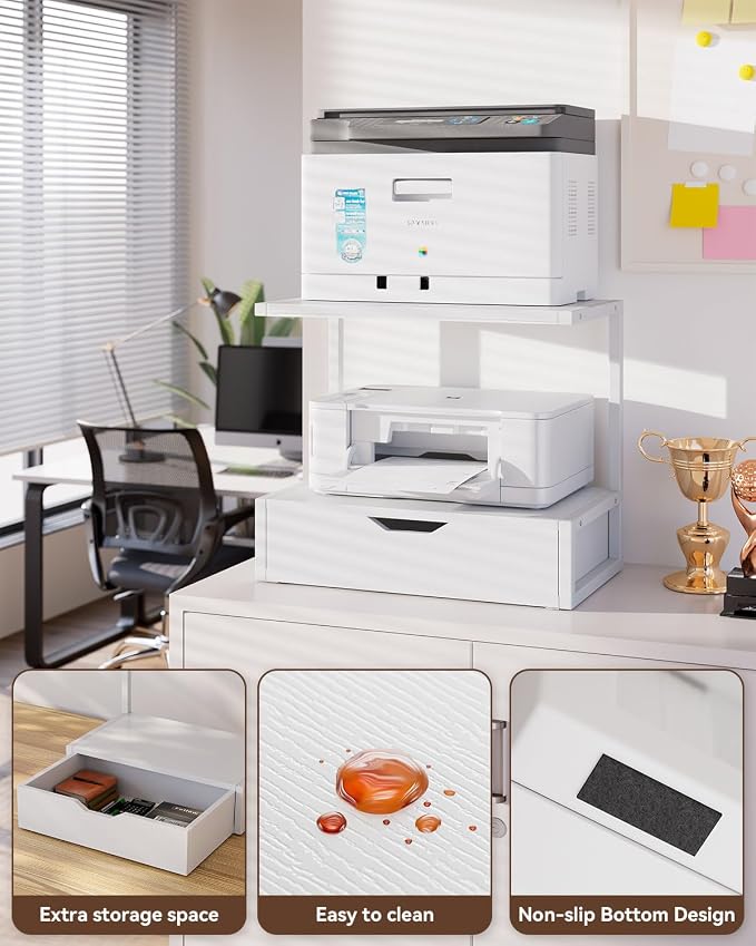 IBUYKE 2 Tier Desktop Printer Stand, Printer Table - Image 2