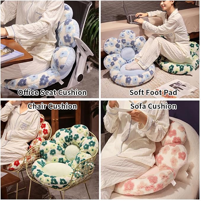 Flower Chair Cushion with Backrest Comfortable Office Chair Pad Student - Image 7