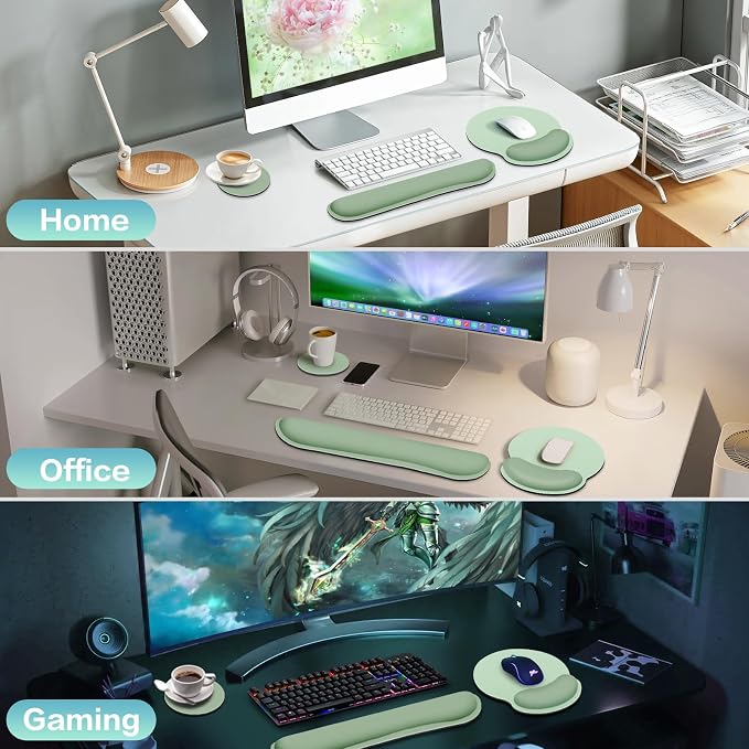 Mouse Pad with Wrist Rest Set, 3-in-1 Wrist Support Mousepad Set, Gaming Mat - Image 7