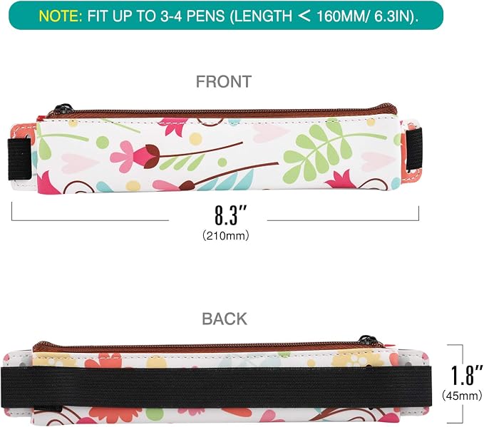 MoKo Pencil Case, PU Leather Pen Pencil Pouch Holder Stationery Zipper Bag - Image 6