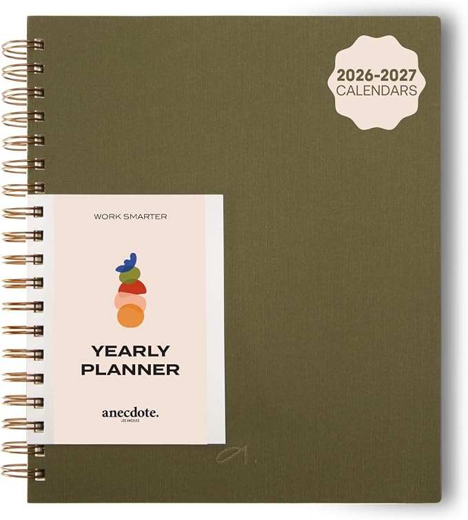 Anecdote Spiral Planner w/2026-2027 Calendar | Start Anytime by Anecdote