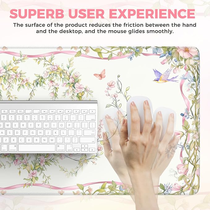 iCasso Desk Matt for Desktop, Cute Desk Pad White, Anti-Slip Large Gaming - Image 4