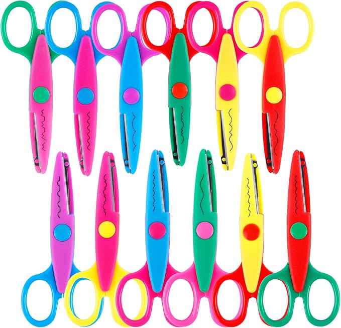 UCEC Craft Scissors Decorative Edge, 12 Pack, Bright Zig Zag Scissors | by UCEC