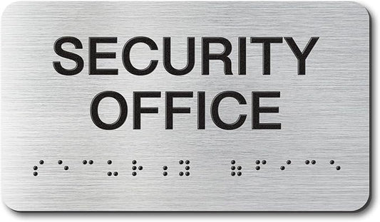 SECURITY OFFICE Signs with Raised Text & Grade 2 Braille, Brushed by EliteSign