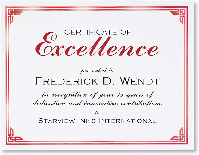 PaperDirect Red on White Classic Specialty Certificates, 8½ x11, Foil Accents - Image 2