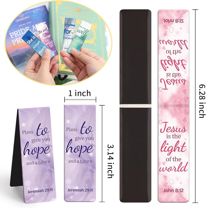 Magnetic Bookmarks, Tumwisk 15PCS Large Bible Quotes Christian Bookmarks - Image 3