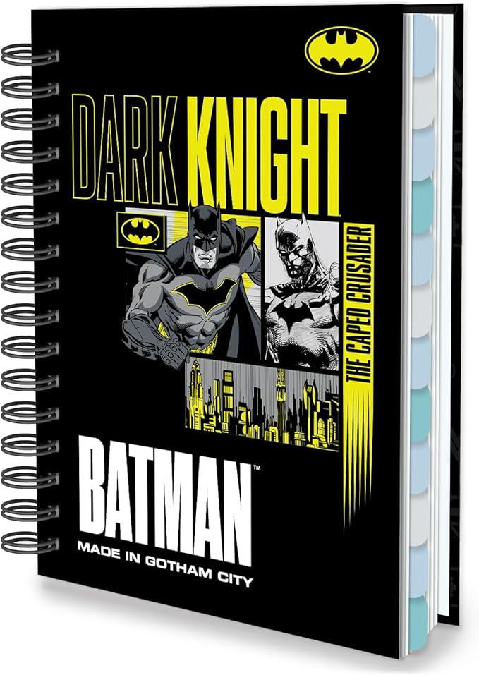 Super Hero Academic Planner, Weekly Monthly Daily Agenda, Custom Date Organizer for Time Management, Spiral Bound Notebook with Colorful Tabs,Datebooks for Student, Adult(Black Gold)-DeskLoop Office