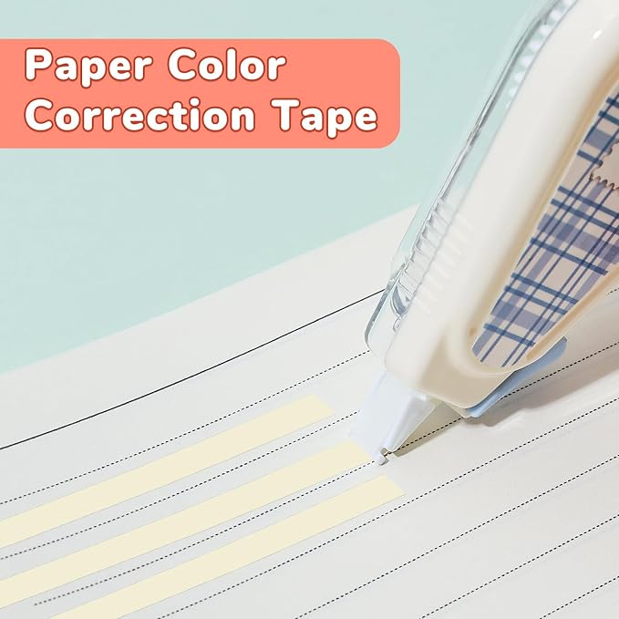 Temiary 5 Pcs Aesthetic Beige Correction Tape, Smooth Glide Quick Dry Tapes - Image 3