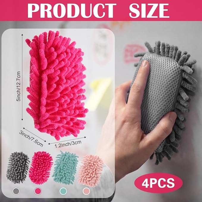 Epakh 4 Pieces Dry Erase Board Magnetic Whiteboard Dry Erase Erasers Washable - Image 2