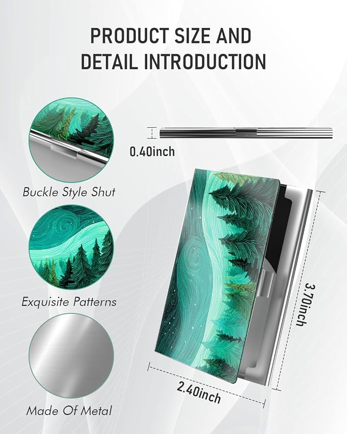 Business Card Metal Slim Organizer, Professional Stainless Steel Square Pocket - Image 3