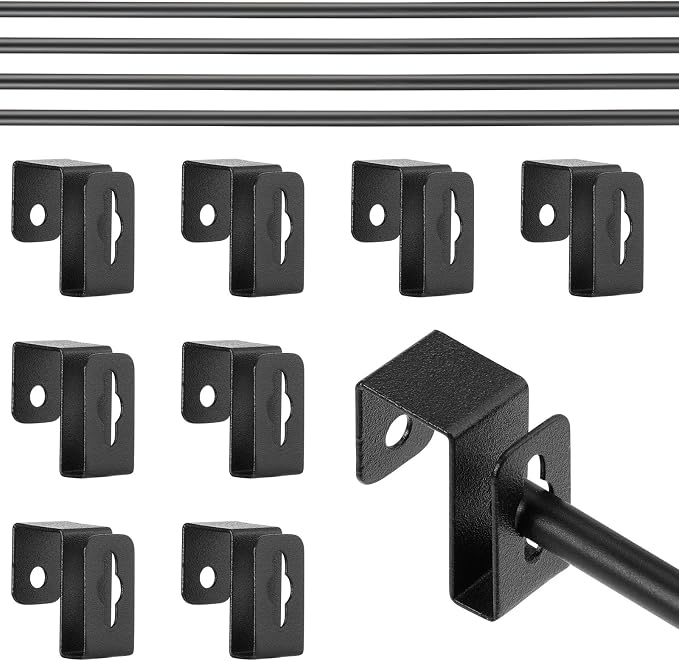 4 Set 12 Pcs Black Metal Hanging File Bracket Clips 8 Hanging Rail Clip 4 File by Trandraft