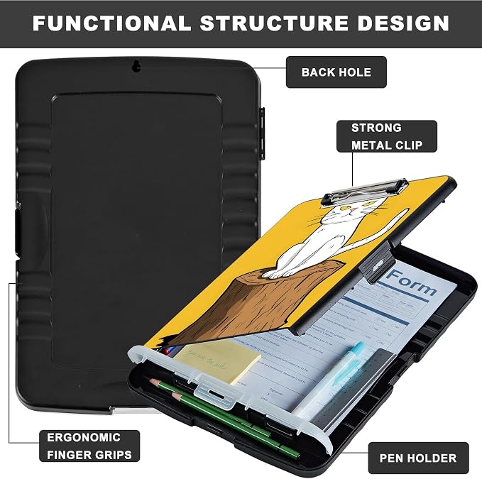 Clipboard with Storage, Storage Clipboard with Pen Holder, Heavy Duty Plastic - Image 6