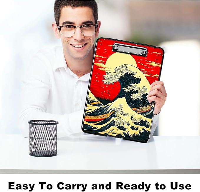 Red Sky Waves A4 Clipboard - Image 6