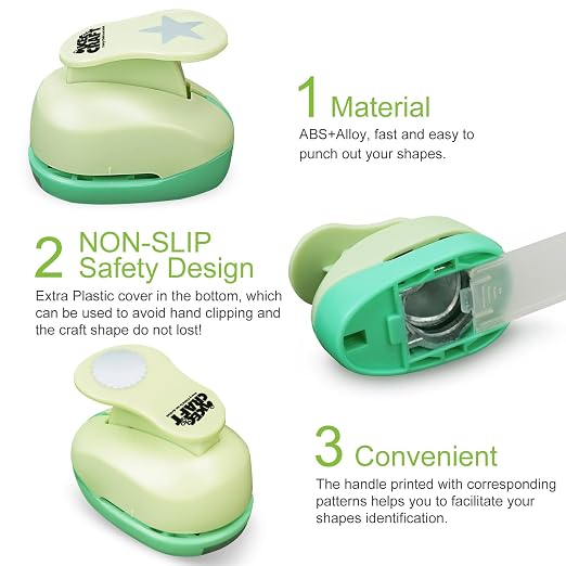 UCEC 6 PCS Craft Hole Punch 1 Inch Paper Puncher, Hole Punch Shapes Crafting - Image 6