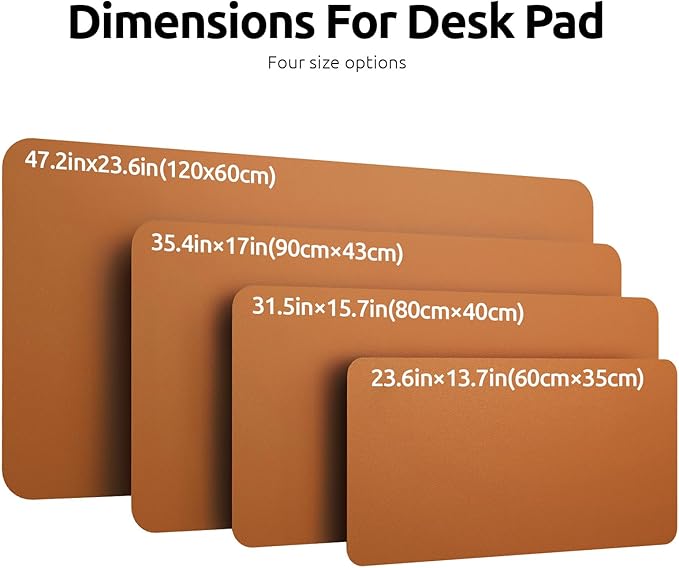 YSAGi Leather Desk Protector, Office Mat, Large Mouse Mat, Non-Slip PU Leather Blotter, Laptop Desk Mat, Waterproof Writing Pad for Office and Home (Brown, 35.4" x 17")-DeskLoop Office