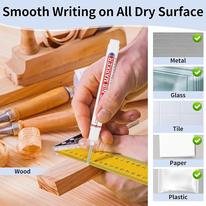 15 Pcs Long Nib Marker, 20 mm Long Head Deep Hole Marker Pens, Fine Nose Tip - Image 5