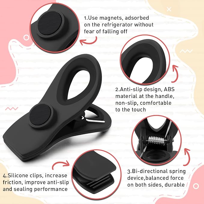 FINDMAG Chip Clips Bag Clips, 12 Pack Chip Bag Clip - Image 2