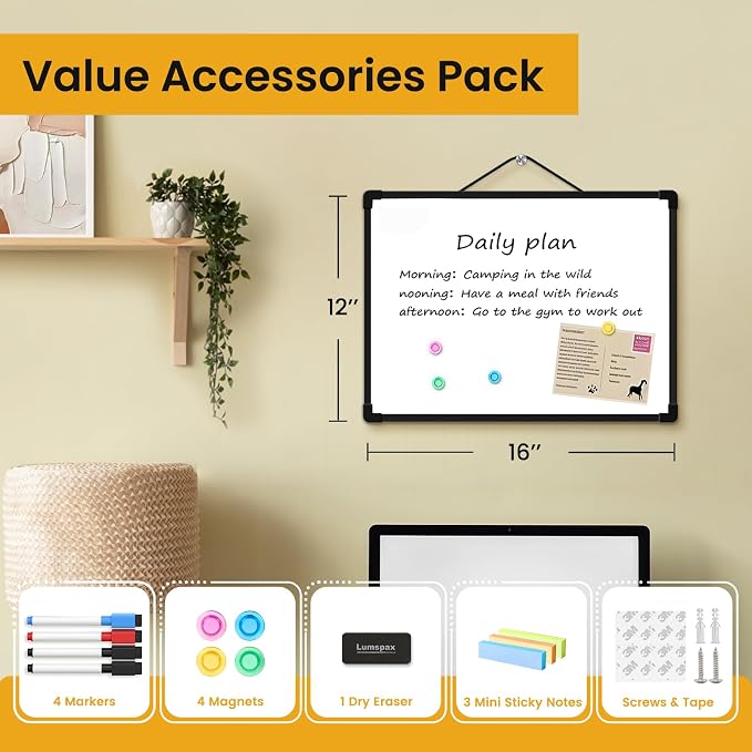 Black Frame Small Dry Erase Board - Image 2