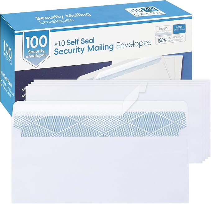 Yeplan 100PCS #10 Envelopes Letter Size Self Seal Business Envelopes No Window by Yeplan