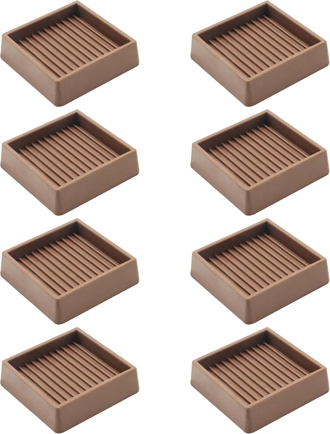2.5X2.5 Rubber Caster Cups, Non Slip Furniture Pads, Anti-Slip Gripper by VOCOMO