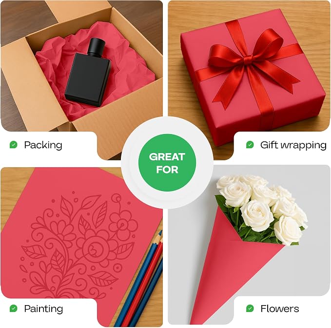 Christmas Red Kraft Paper Roll 18" x 1200" - Image 6