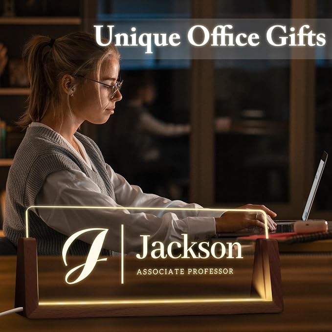Custom Light Up Name Plate for Desk, Desk Name Plate Personalized - Image 6