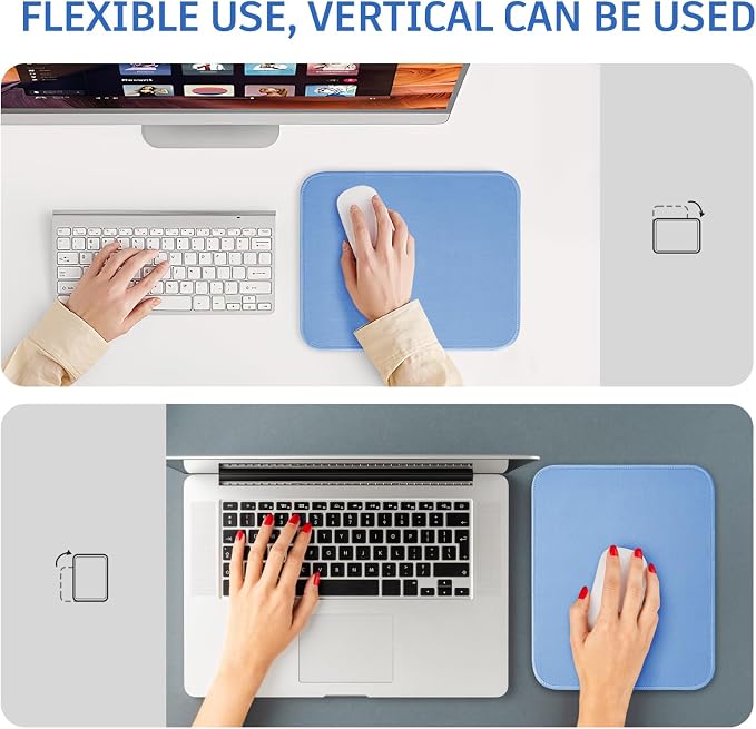 Blue Mouse Pad, 10.2 x 8.2 Inch, 3mm Thick, Ultra-Smooth, Waterproof, Suitable - Image 2