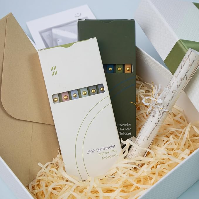 Gel Pens, 12 Pack Gold Retro and Gold Morandi 0.5mm Black Ink Pens Fine Point Smooth Writing Pens for School Office Supplies, Gifts for Women Girls-DeskLoop Office