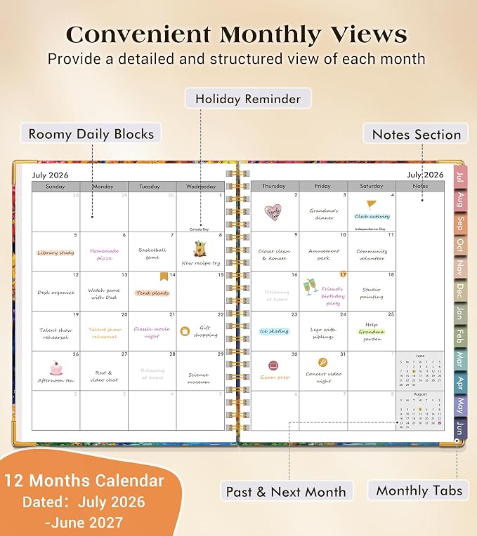 Academic Planner 2026-2027, Hardcover Weekly and Monthly Calendar Planner from - Image 2