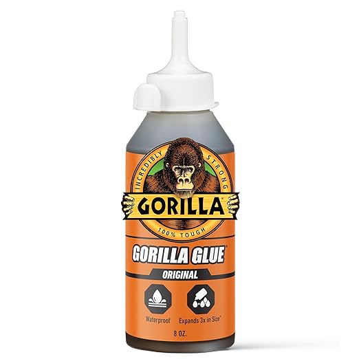 Gorilla Original Gorilla Glue, Brown, Waterproof Polyurethane Glue, 8 Ounce (Pack of 1) - Expands Into Materials, All Purpose-DeskLoop Office