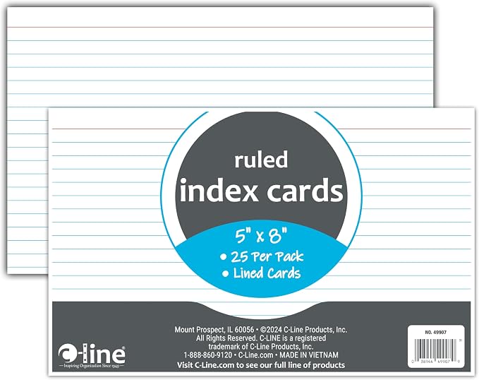 C-Line 5” x 8” Index Cards by C-Line