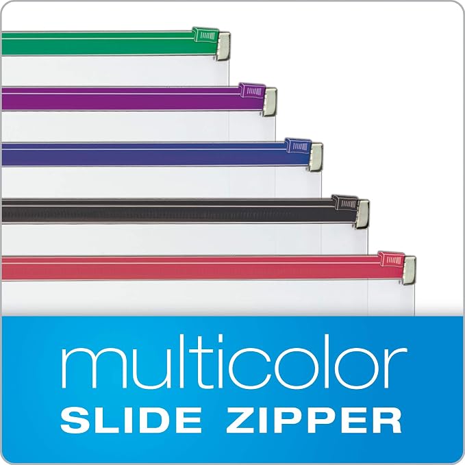Cardinal Plastic Zippered Binder Pockets, 3-Hole Punched, Fits Full Letter Size - Image 5